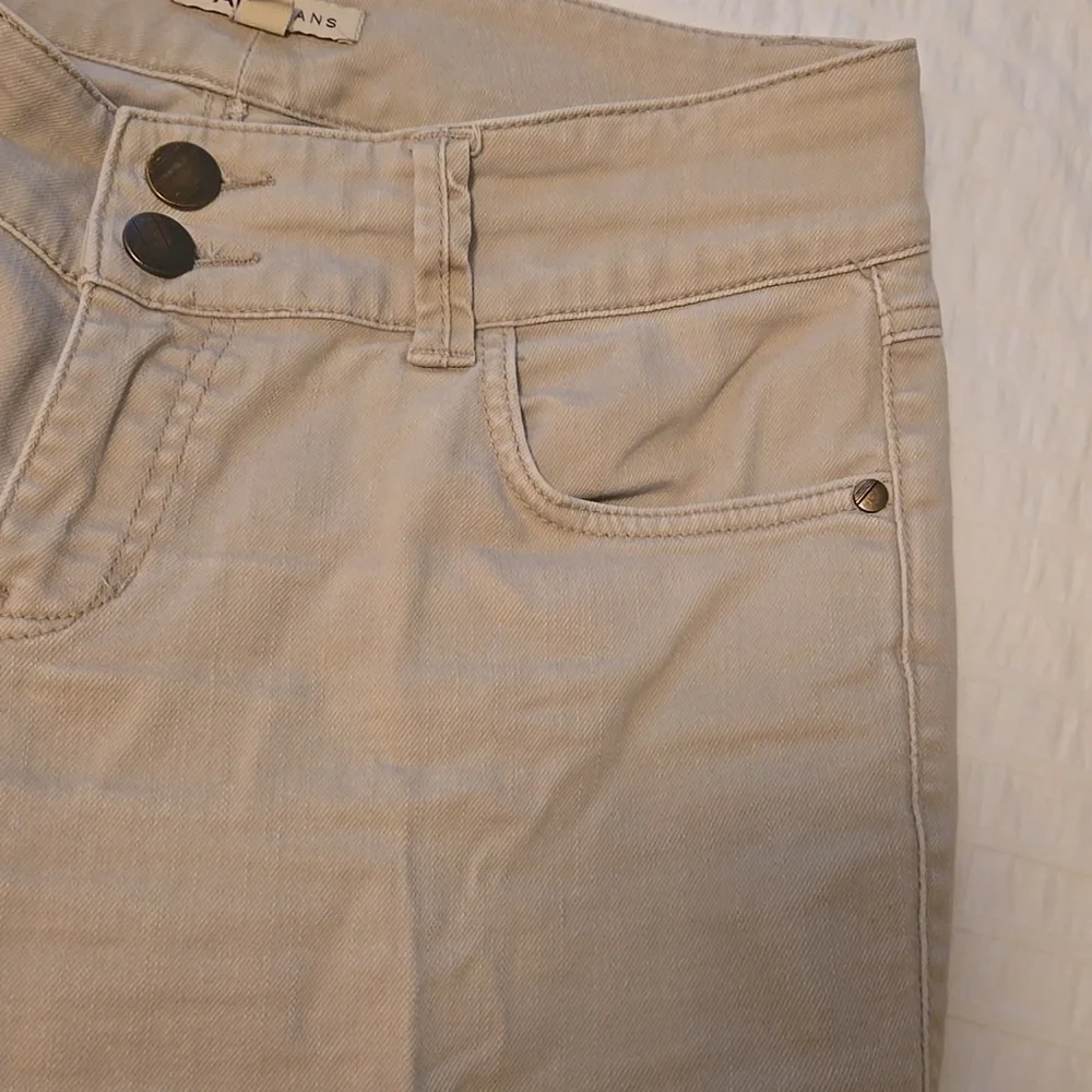 CABI LouLou Style#406 Straight Leg Mid Rise Denim Pants Sz 8 in Cafe Au Lait Y2K - Picture 4 of 13